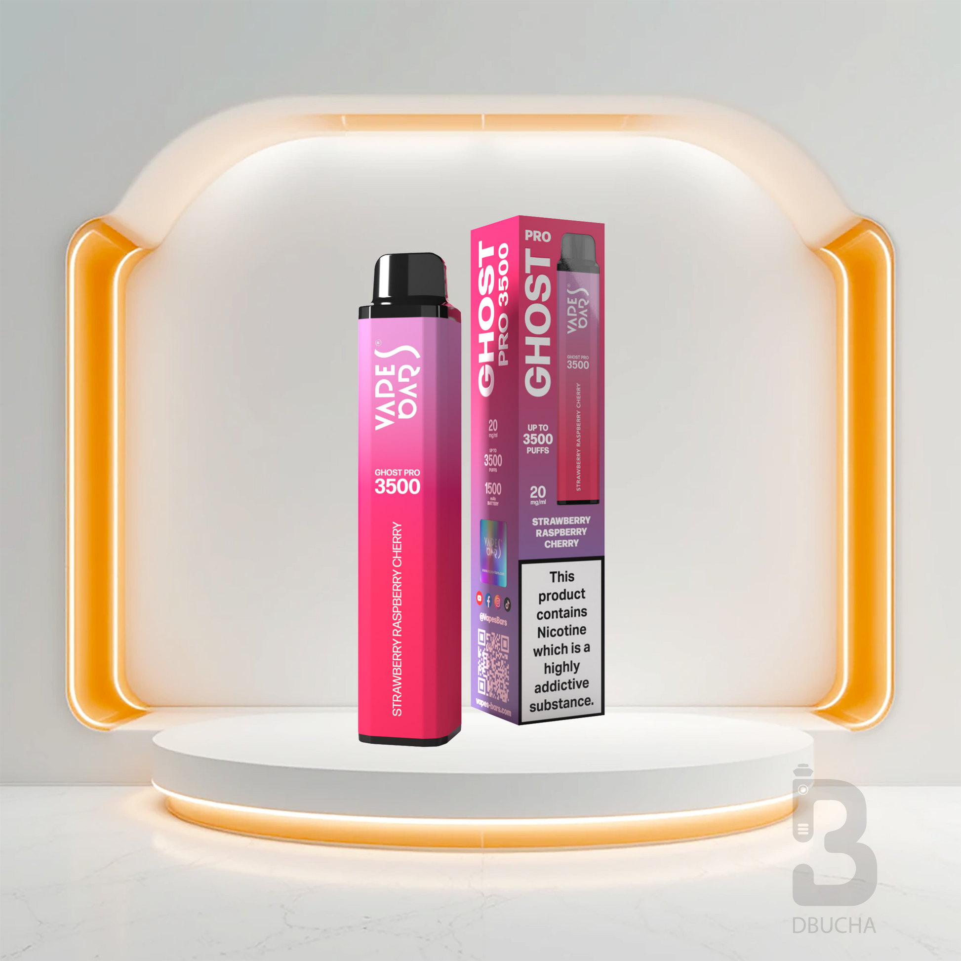 Jednorazówki - E papieros - Polska - Ghost - Pro - 3.5K - Strawberry Raspberry Cherry - Najtańsze