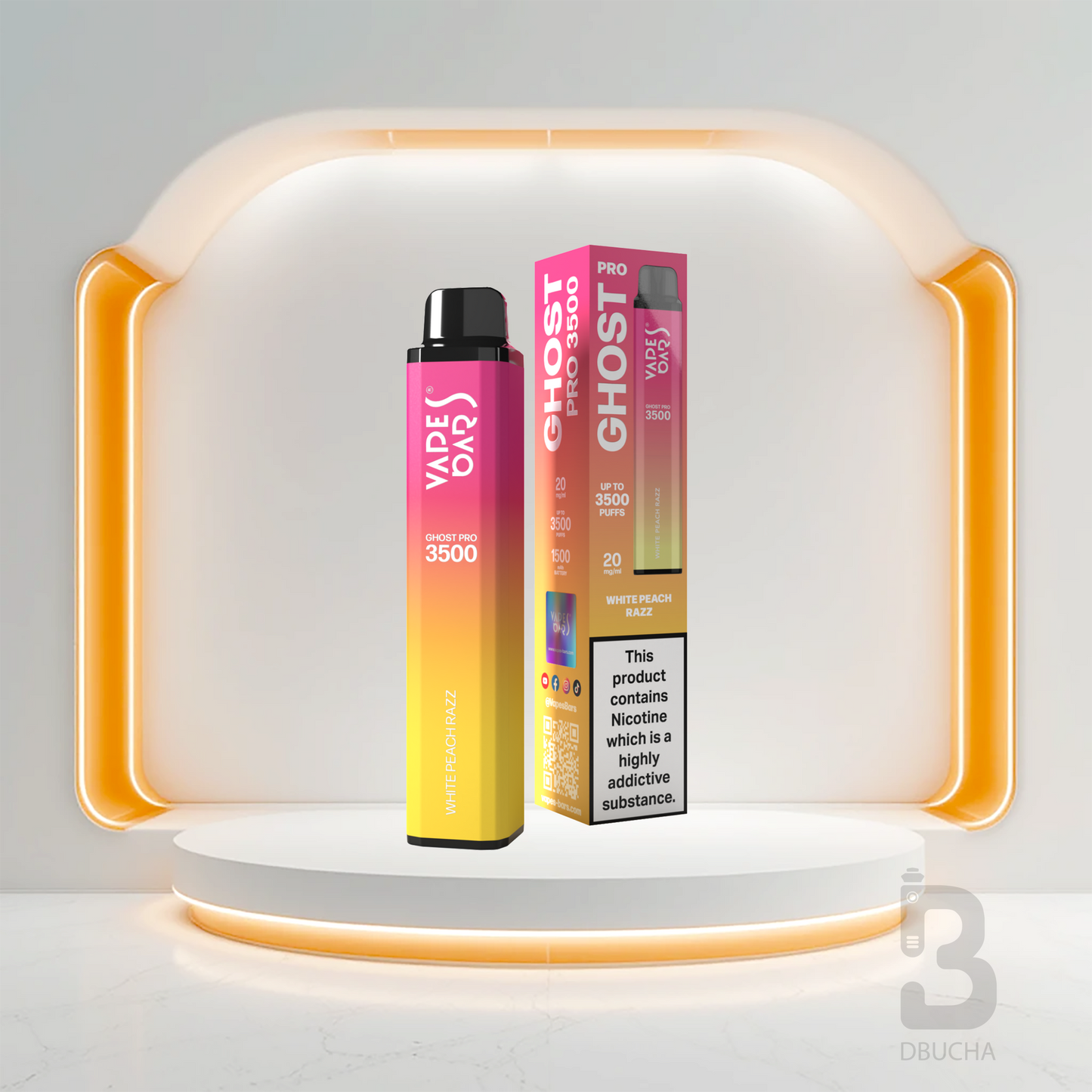 Jednorazówki - E papieros - Polska - Ghost - Pro - 3.5K - White Peach Razz - Najtańsze