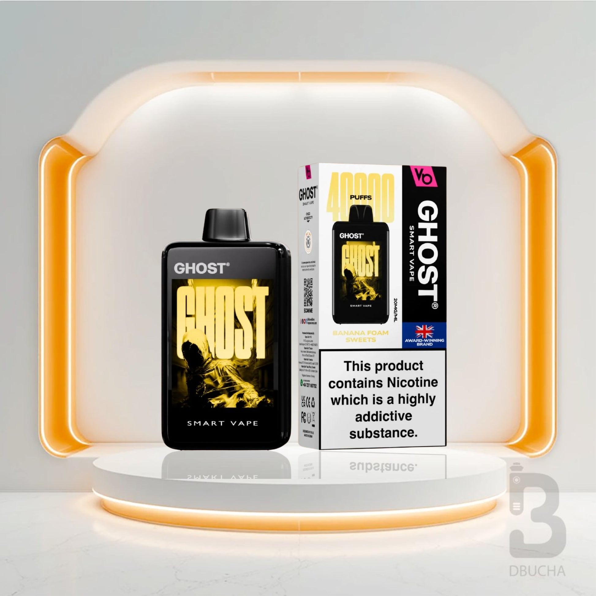 Jednorazówki - E papieros - Polska - Ghost - Smart Vape - 40K - Banana Foam Sweets - Najtańsze