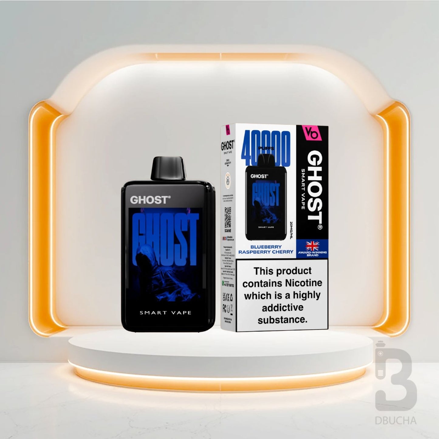 Jednorazówki - E papieros - Polska - Ghost - Smart Vape - 40K - Blueberry Raspberry Cherry - Najtańsze