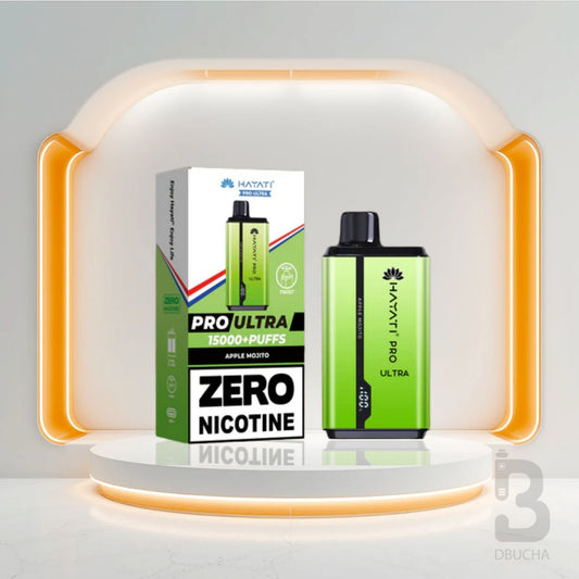 Jednorazówki - E papieros - Polska - Hayati - Pro Ultra - 15K - Apple Mojito - 0 Nicotine - Najtańsze