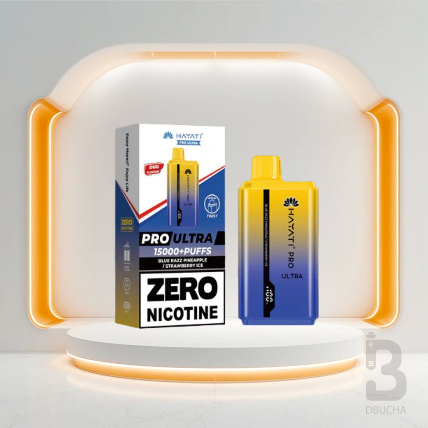 Jednorazówki - E papieros - Polska - Hayati - Pro Ultra - 15K - Blue Razz Pineapple / Strawberry Ice - 0 Nicotine - Najtańsze