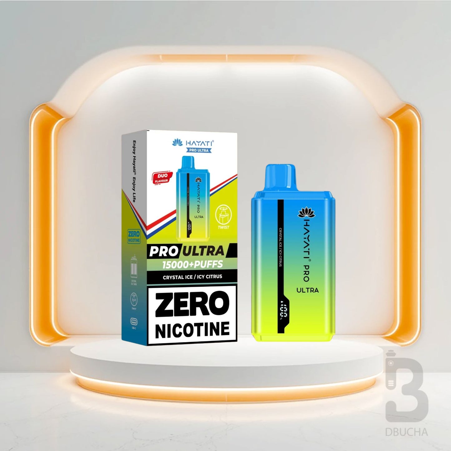 Jednorazówki - E papieros - Polska - Hayati - Pro Ultra - 15K - Crystal Ice / Icy Citrus - 0 Nicotine - Najtańsze