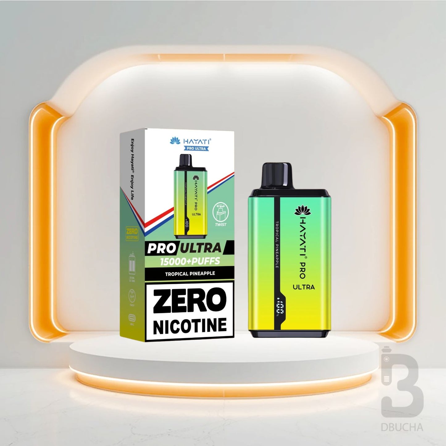 Jednorazówki - E papieros - Polska - Hayati - Pro Ultra - 15K - Tropical Pineapple - 0 Nicotine - Najtańsze