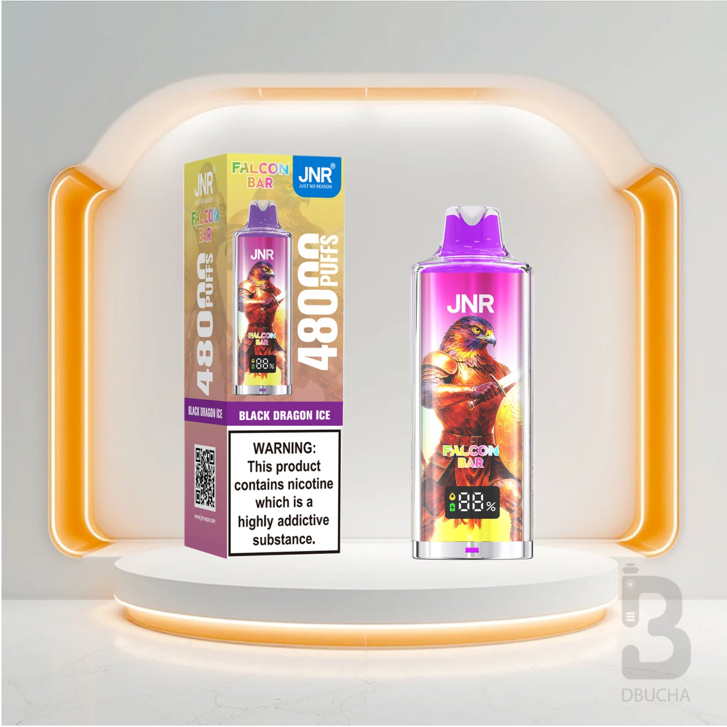 Jednorazówki - E papieros - Polska - JNR - Falcon Bar - 48K - Black Dragon Ice - Najtańsze