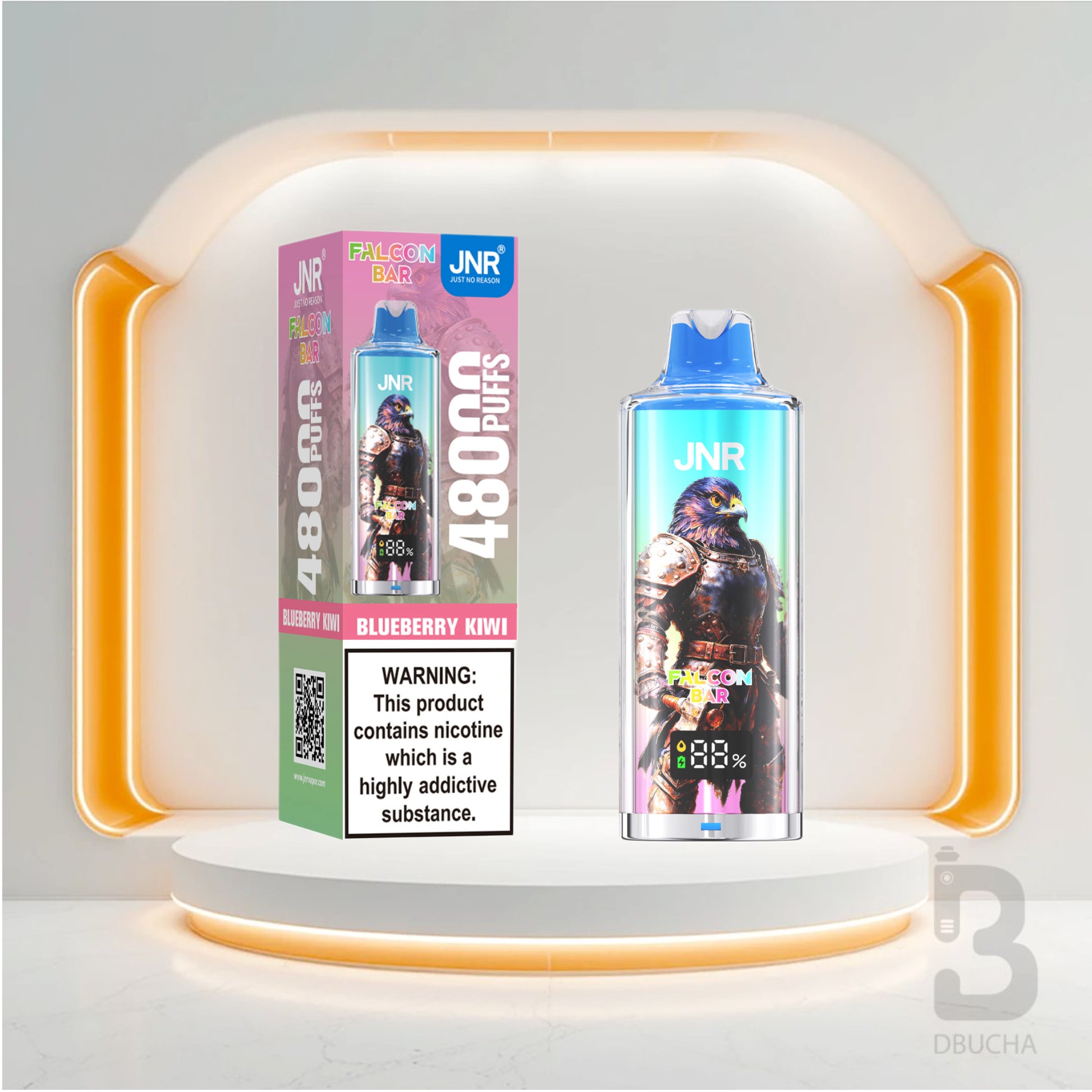 Jednorazówki - E papieros - Polska - JNR - Falcon Bar - 48K - Blueberry Kiwi - Najtańsze