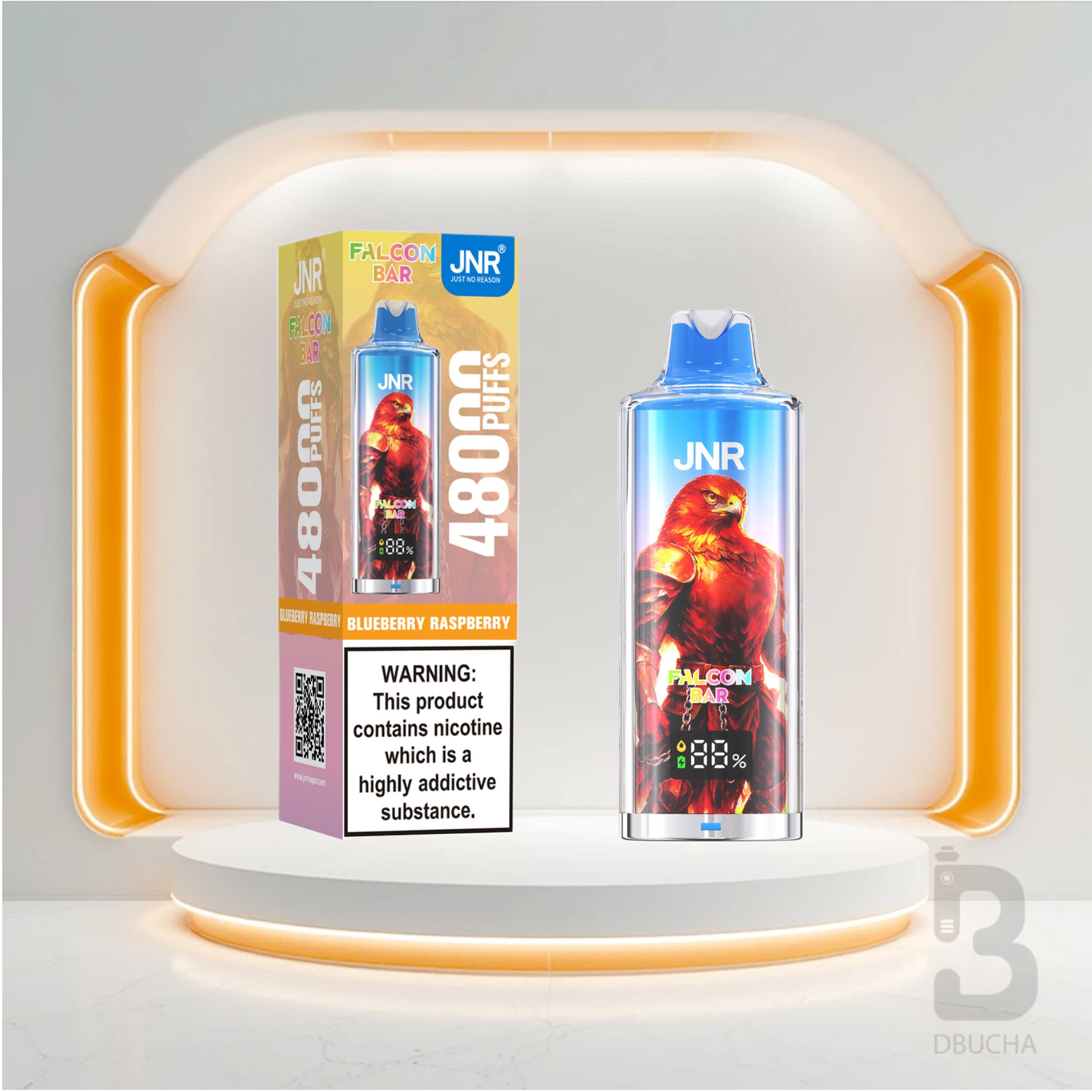 Jednorazówki - E papieros - Polska - JNR - Falcon Bar - 48K - Blueberry Raspberry - Najtańsze