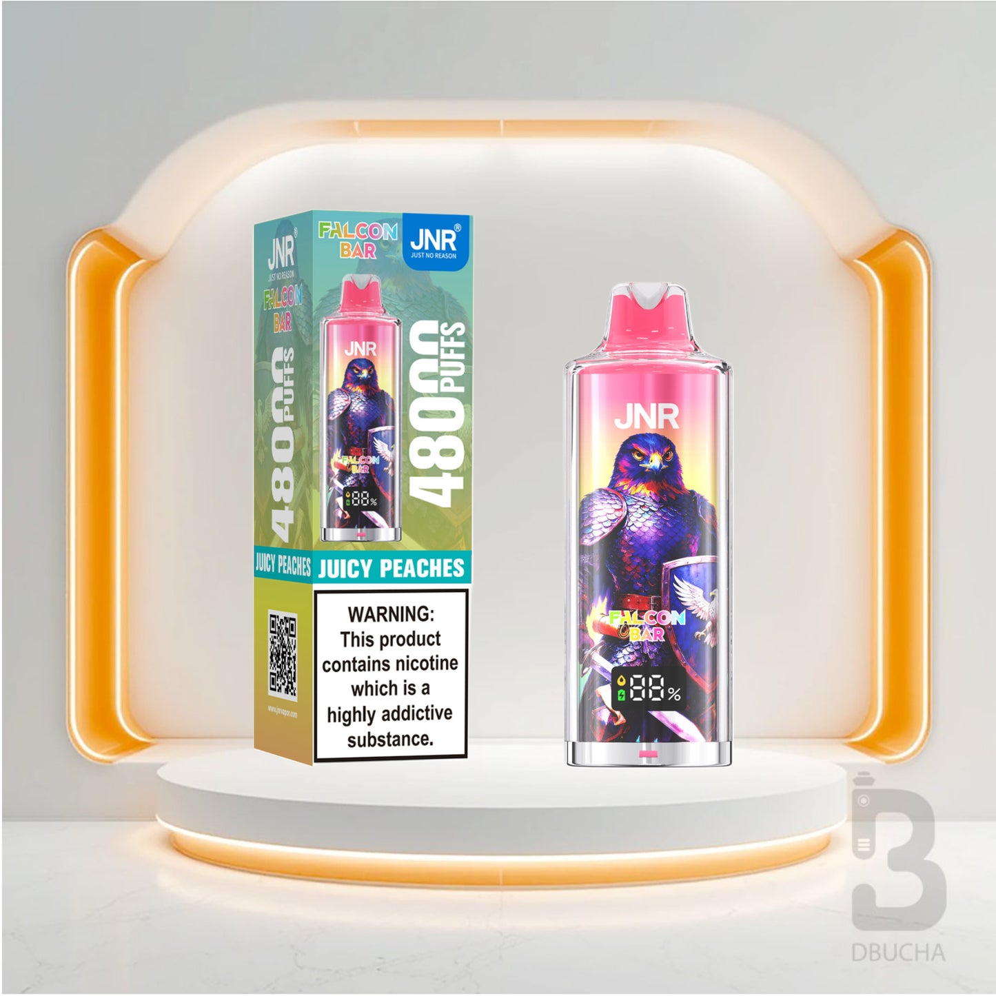 Jednorazówki - E papieros - Polska - JNR - Falcon Bar - 48K - Juicy Peaches - Najtańsze