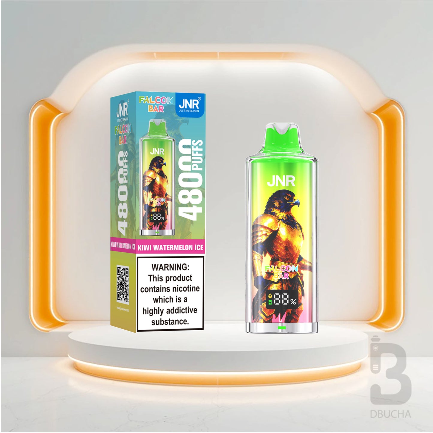 Jednorazówki - E papieros - Polska - JNR - Falcon Bar - 48K - Kiwi Watermelon Ice - Najtańsze