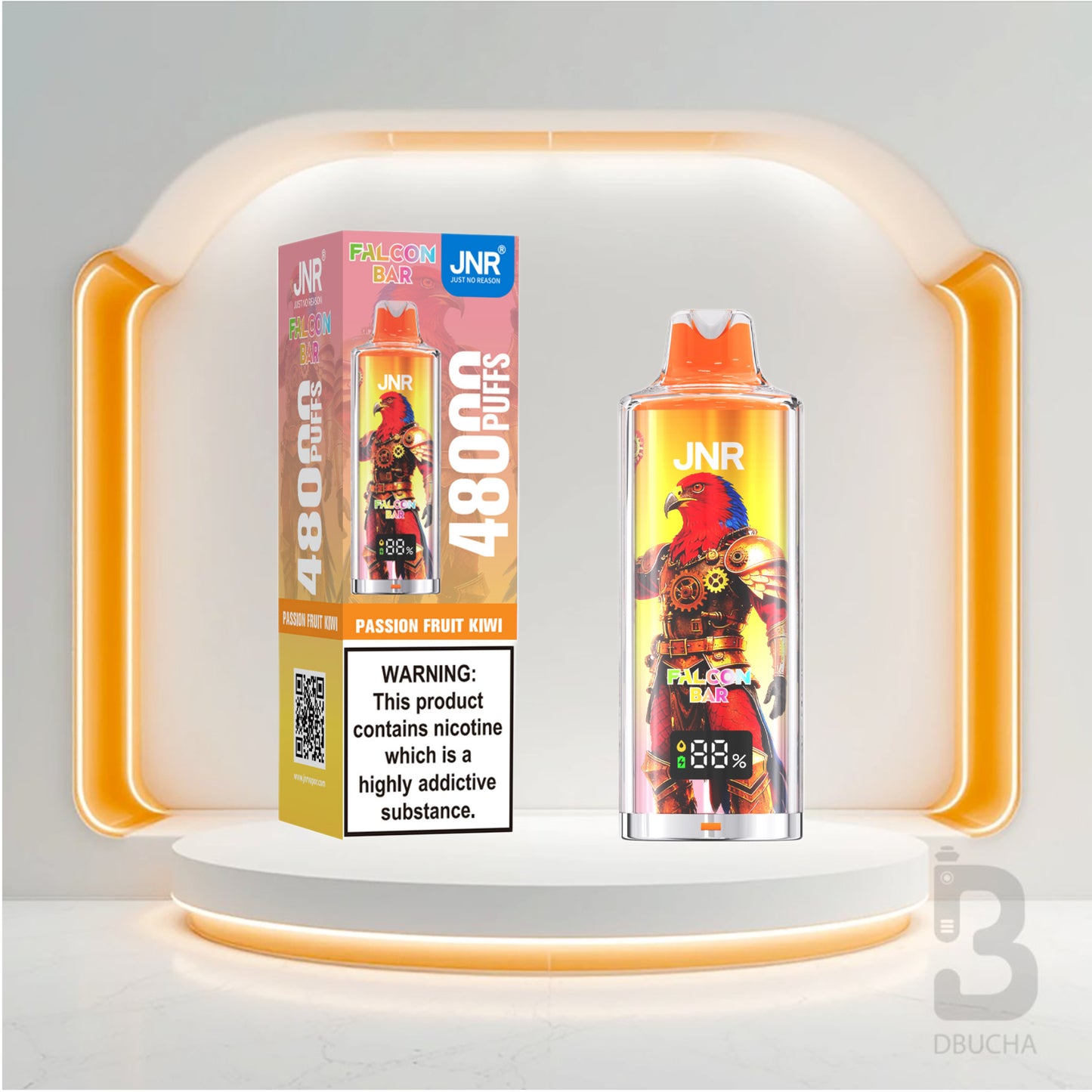 Jednorazówki - E papieros - Polska - JNR - Falcon Bar - 48K - Passion Fruit Kiwi - Najtańsze