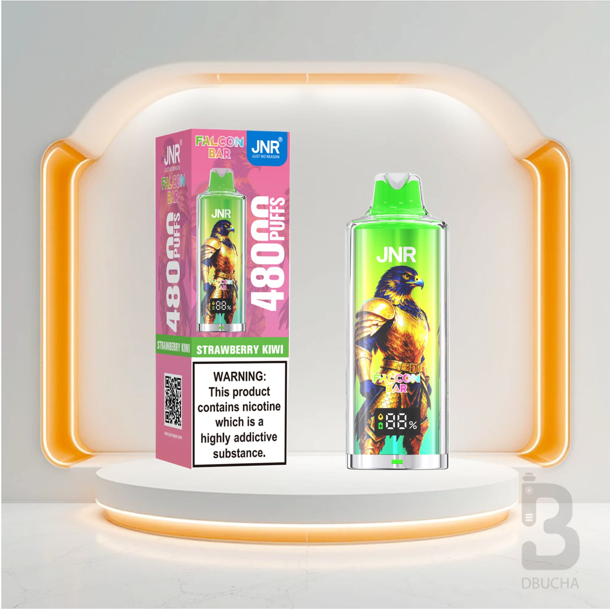 Jednorazówki - E papieros - Polska - JNR - Falcon Bar - 48K - Strawberry Kiwi - Najtańsze