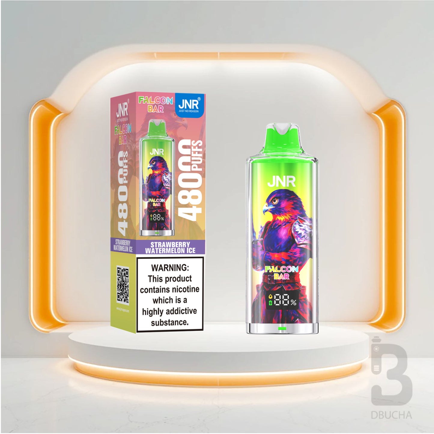 Jednorazówki - E papieros - Polska - JNR - Falcon Bar - 48K - Strawberry Watermelon Ice - Najtańsze