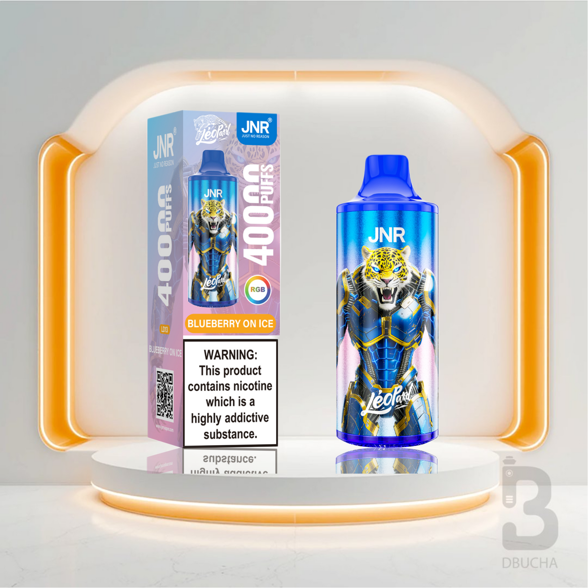 Jednorazówki - E papieros - Polska - JNR - Leopard - 40K - BlueBerry On Ice - Najtańsze