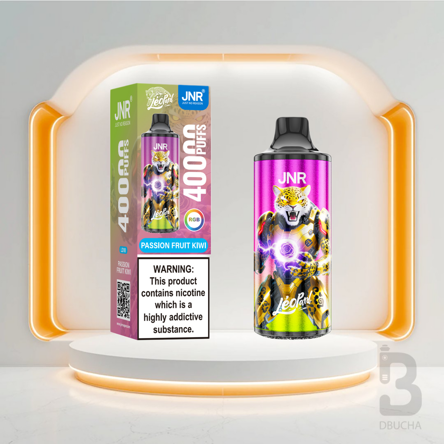 Jednorazówki - E papieros - Polska - JNR - Leopard - 40K - Passion Fruit Kiwi - Najtańsze