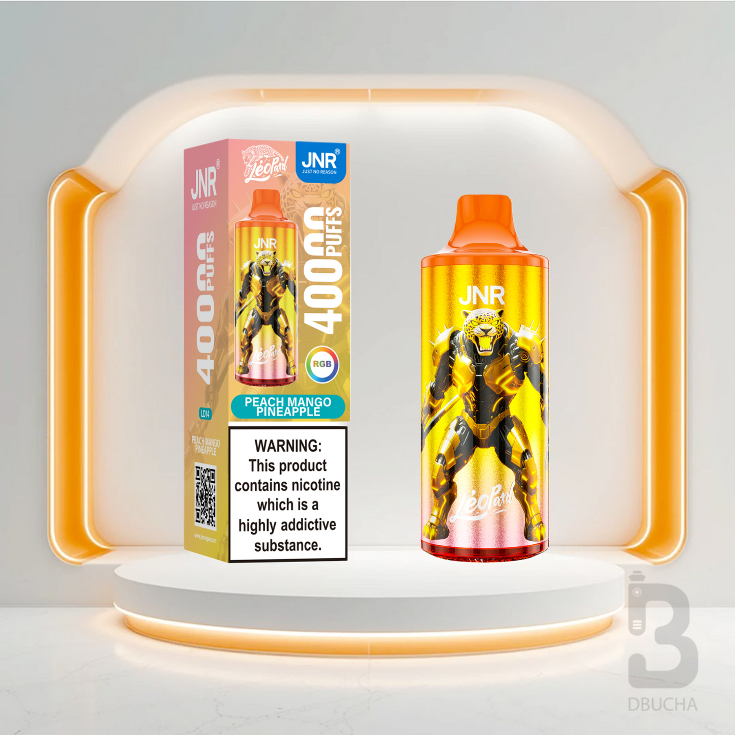 Jednorazówki - E papieros - Polska - JNR - Leopard - 40K - Peach Mango Pineapple - Najtańsze