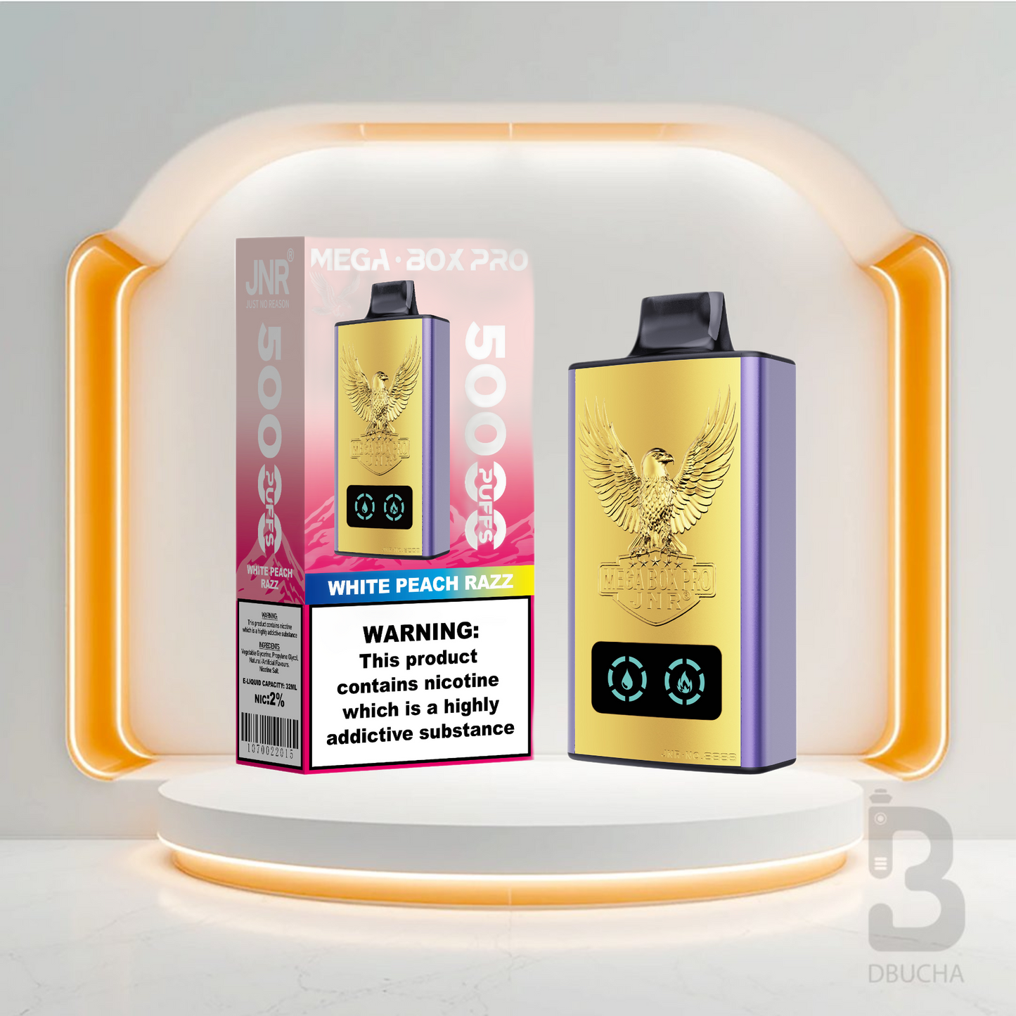 Jednorazówki - E papieros - Polska - JNR - MegaBox Pro - 55K - White Peach Razz - Najtańsze