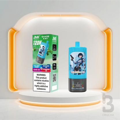 Jednorazówki - E papieros - JNR - Quads - 120K - Blue Razz Cherry - Blue Razz Ice - Black Ice - Strawberry Ice - Najtańsze