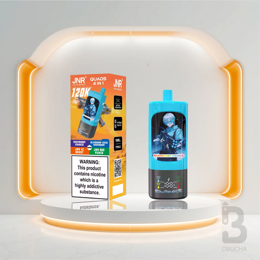 Jednorazówki - E papieros - JNR - Quads - 120K - Raspberry Orange Blueberry -Sour Raspberry - JNR Ice Boost - JNR Red Punch - Najtańsze