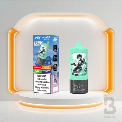 Jednorazówki - E papieros - JNR - Quads - 120K - Tiger Blood - Double Apple -Passion Fruit Kiwi - Green Apple - Najtańsze