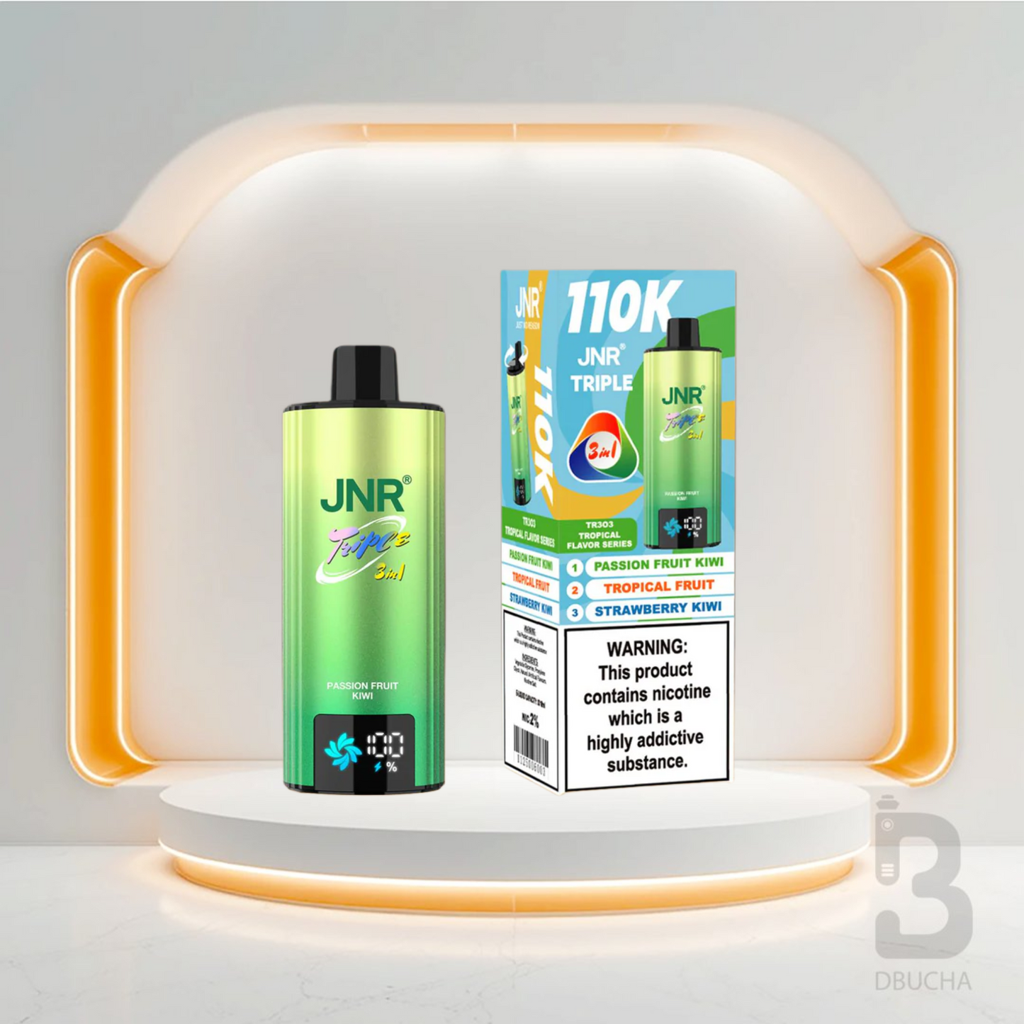 Jednorazówki - E papieros - JNR -Triple - 110K - Passion Fruit Kiwi - Tropical Fruit - Strawberry Kiwi - Najtańsze