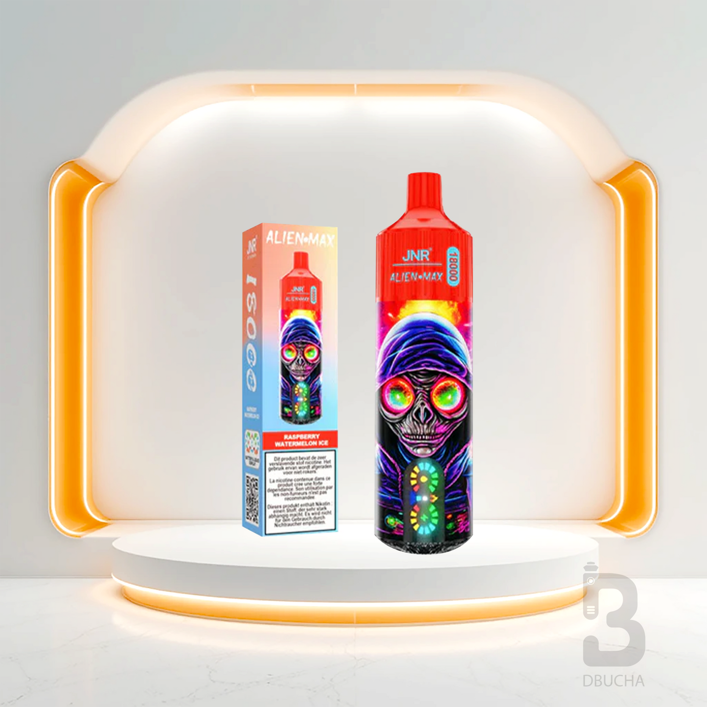 Jednorazówki - E papieros - Polska - JNR - Alien Max - 18K - Raspberry Watermelon Ice - Najtańsze 