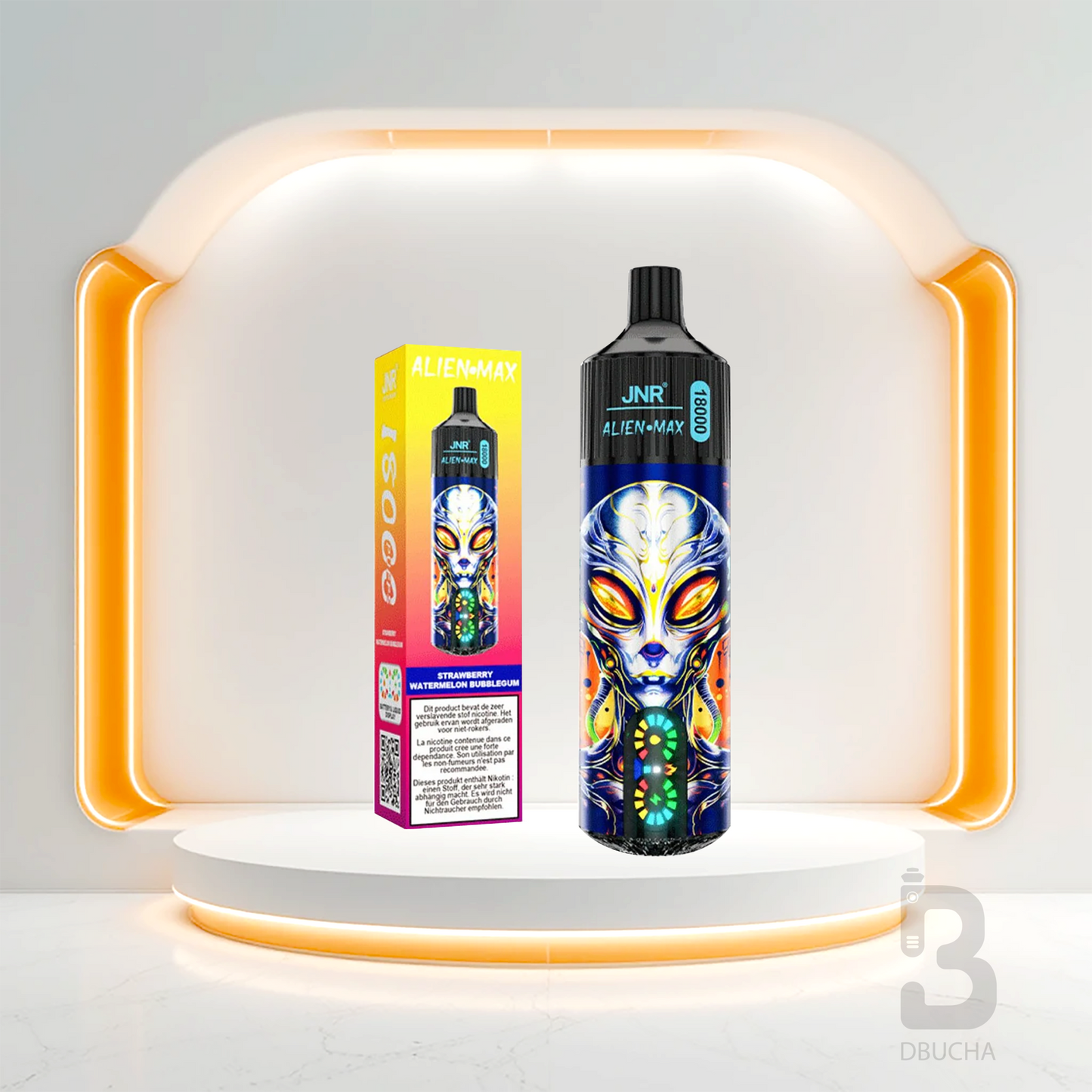 Jednorazówki - E papieros - Polska - JNR - Alien Max - 18K - Strawberry Watermelon Bubblegum - Najtańsze 