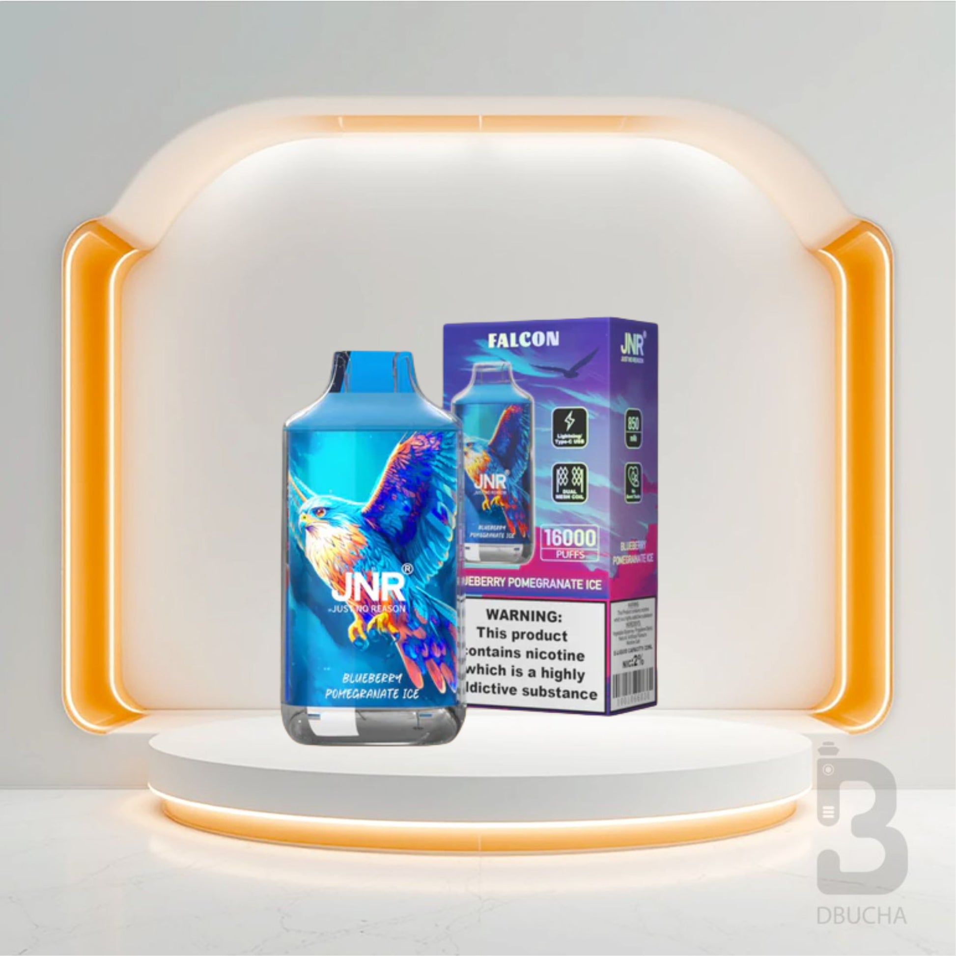 Jednorazówki - E papieros - Polska - JNR - Falcon - 16K - Blueberry Pomegranate Ice - Najtańsze