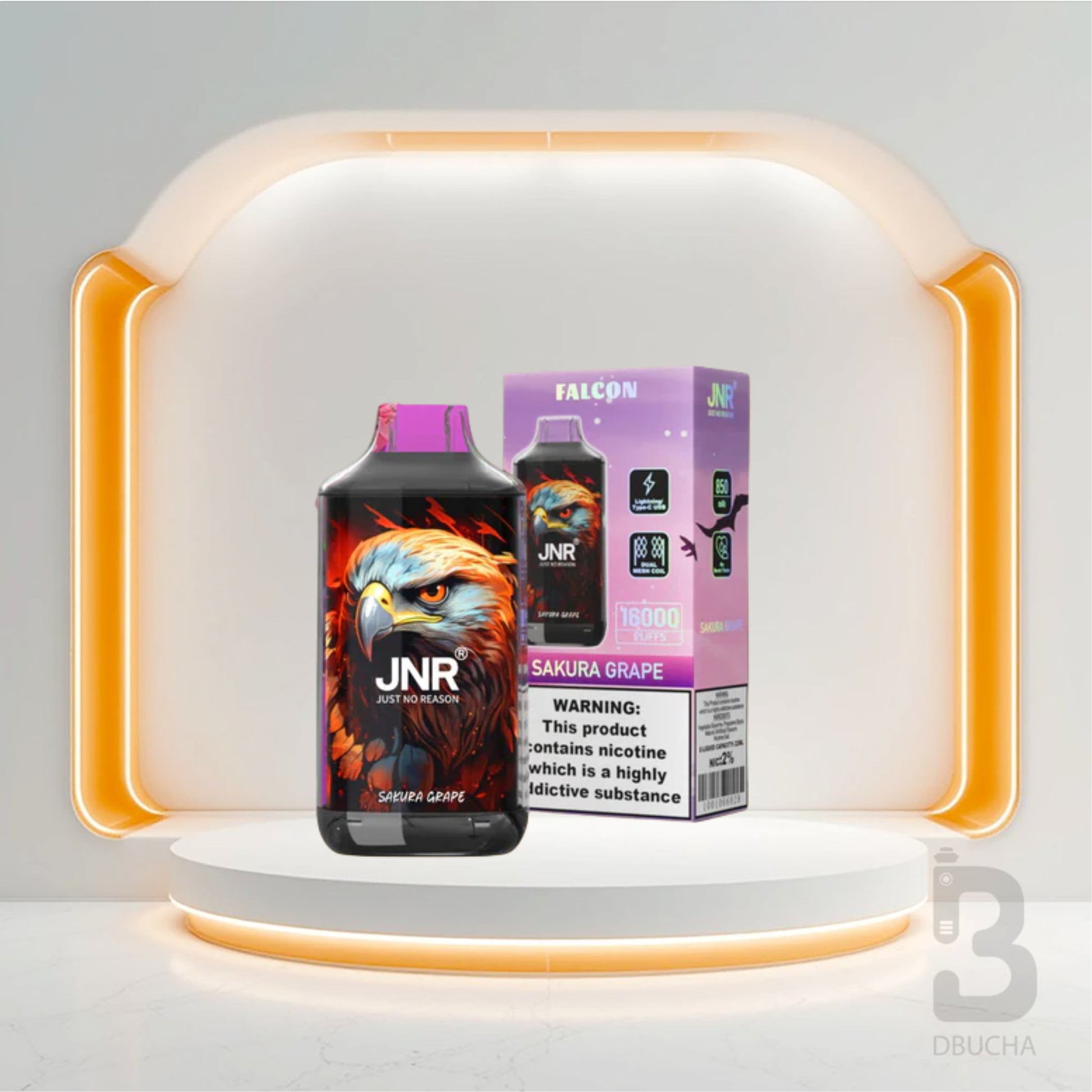 Jednorazówki - E papieros - Polska - JNR - Falcon - 16K - Sakura Grape - Najtańsze