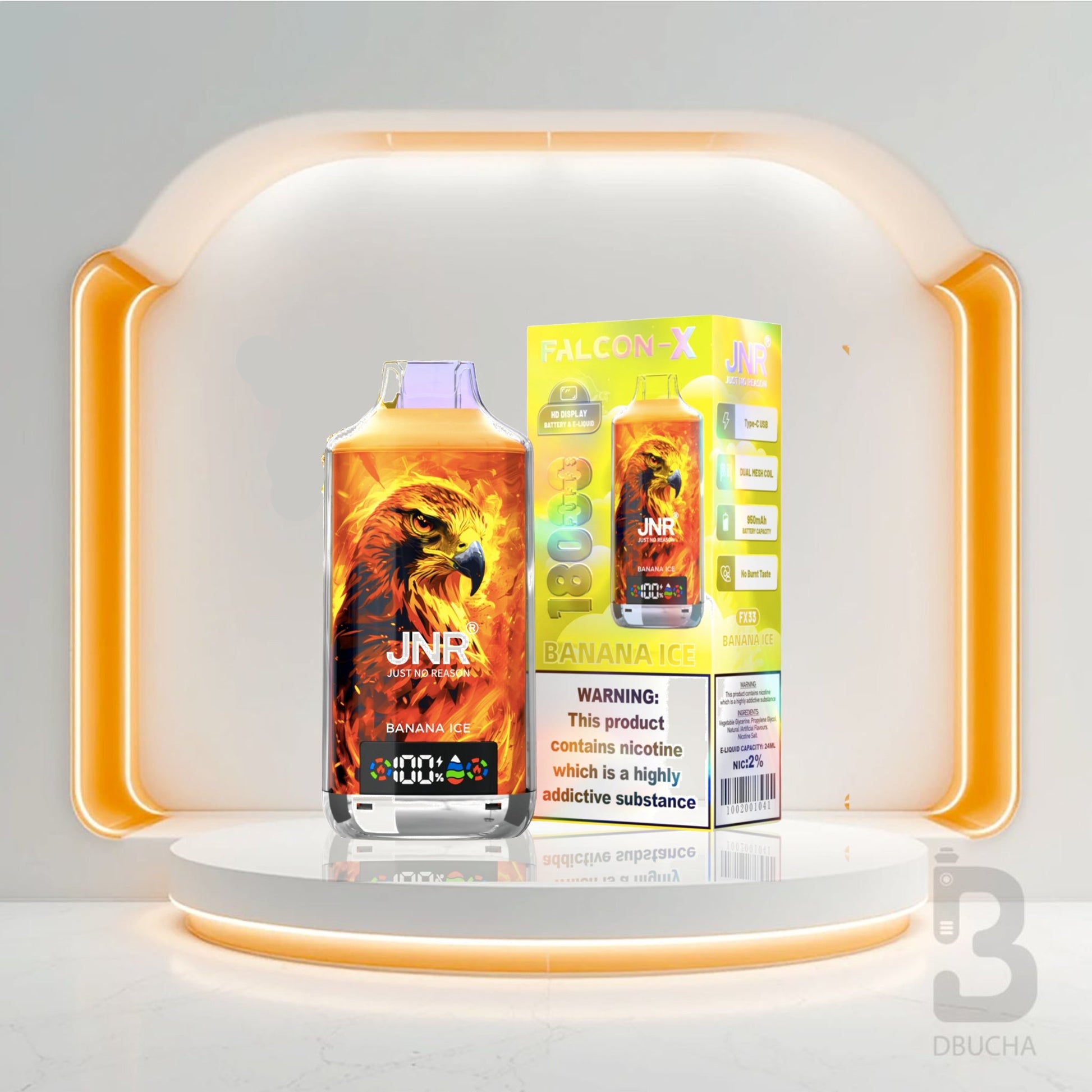 Jednorazówki - E papieros - Polska - JNR - Falcon X - 18K - Banana Ice - Najtańsze