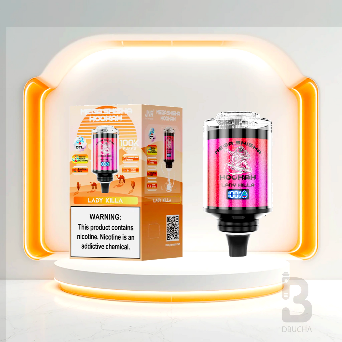 JNR - Mega Shisha Hookah - 100K  - 2% nikotyny - Głowica do shishy Elektrycznej