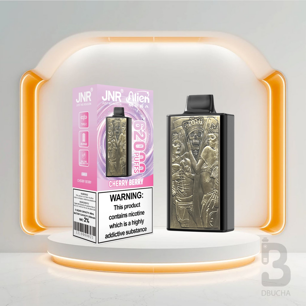 Jednorazówki - E papieros - JNR Alien Mega - 62K buchów - Cherry Berry - Najtańsze