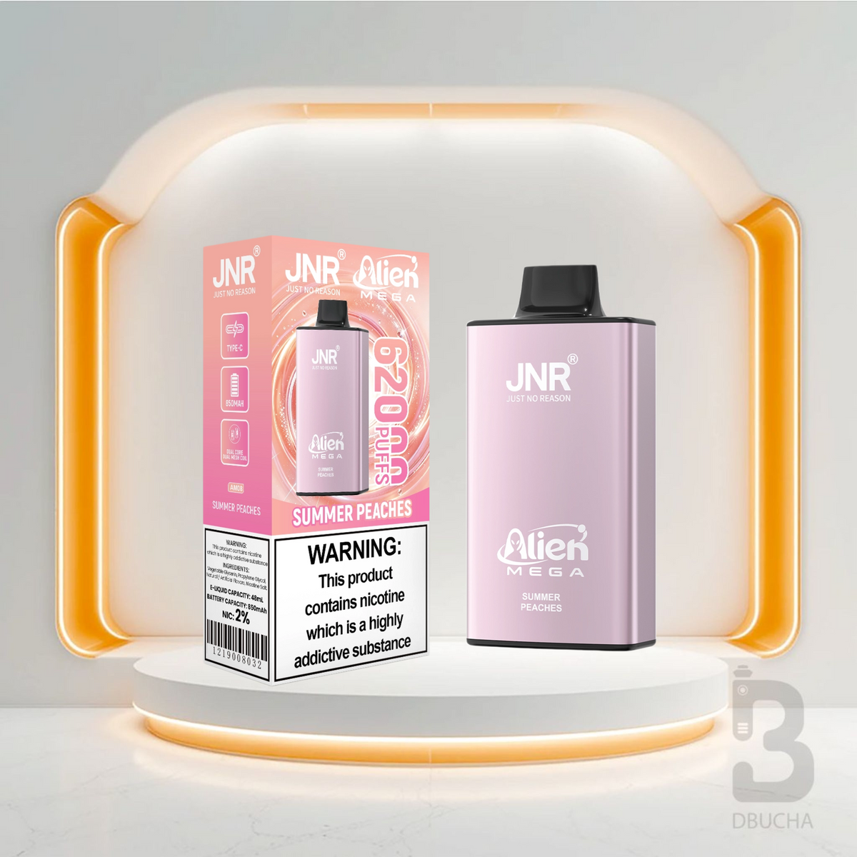 Jednorazówki - E papieros - JNR Alien Mega - 62K buchów - Summer Peaches - Najtańsze