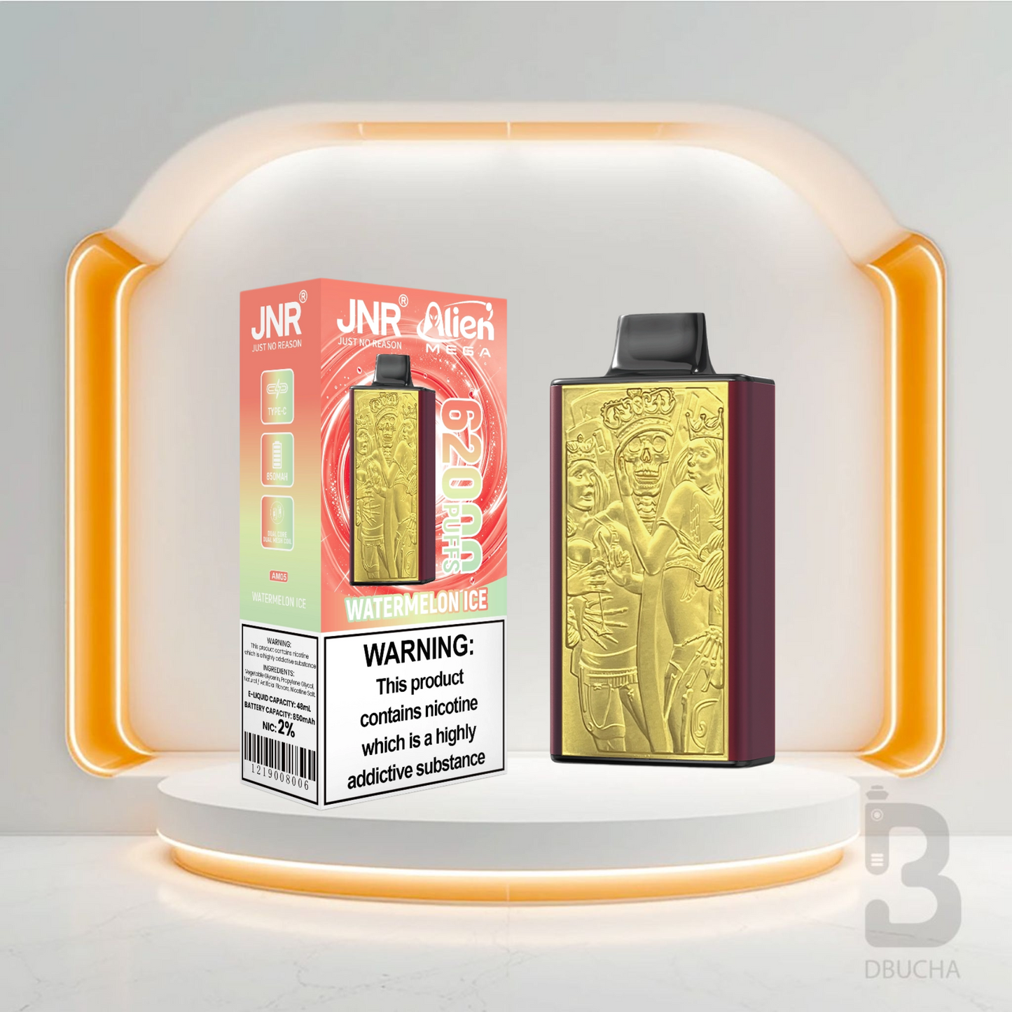 Jednorazówki - E papieros - JNR Alien Mega - 62K buchów - Watermelon Ice - Najtańsze