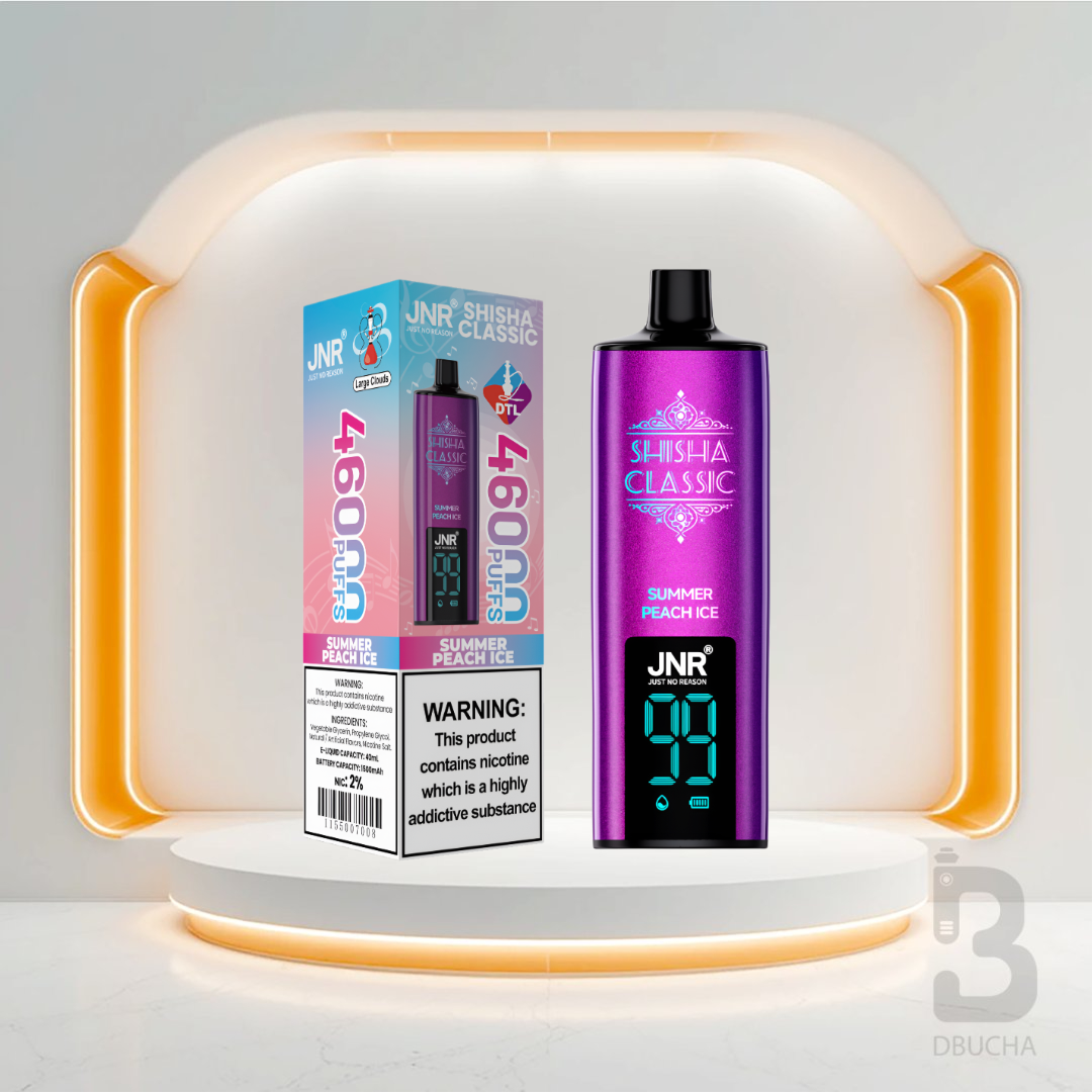 Jednorazówki - E papieros - JNR Shisha Classic- 46K buchów - Summer Peach Ice  - Najtańsze