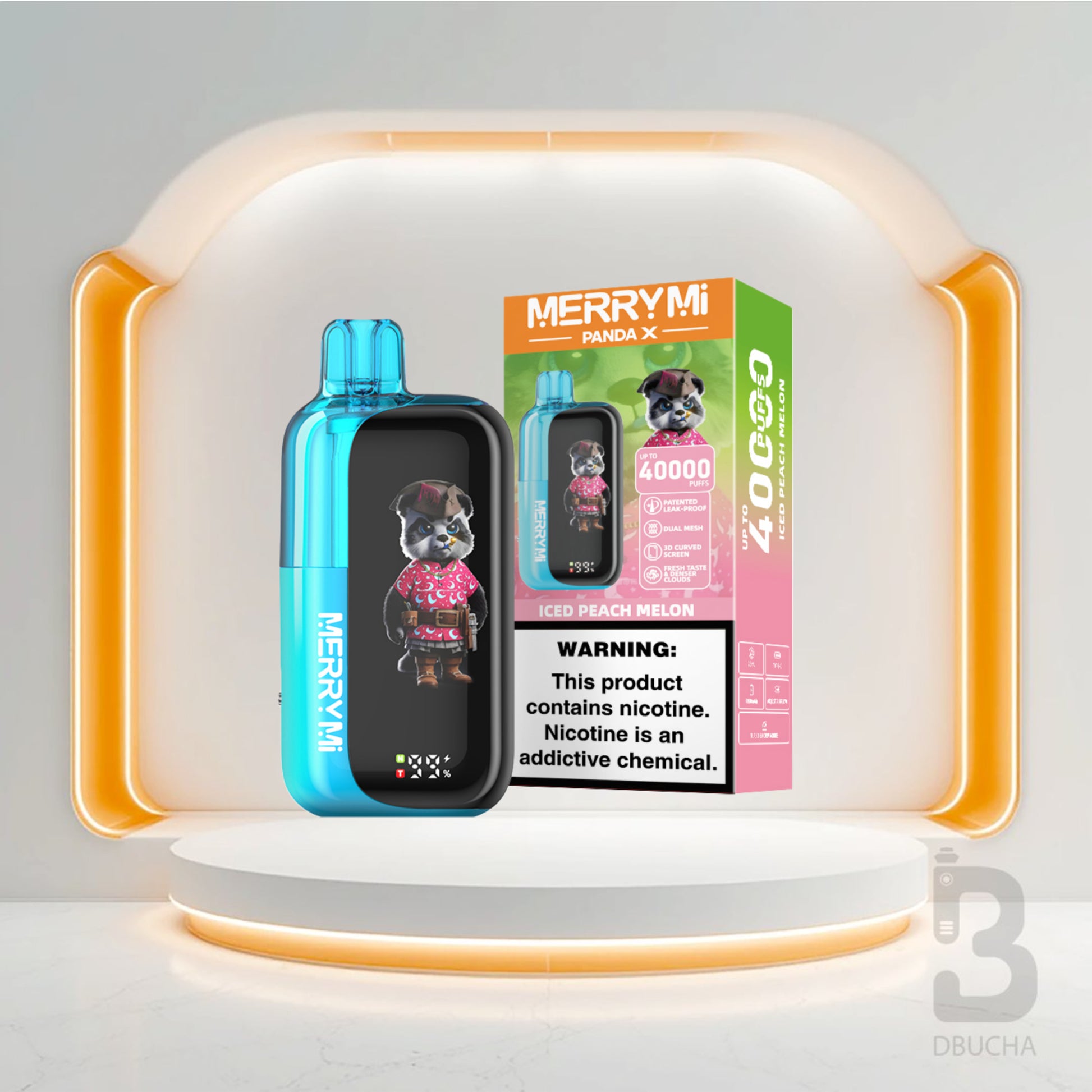 Jednorazówki - E papieros - Polska - MerryMi - Panda X - 40K - Iced Peach Melon - Najtańsze
