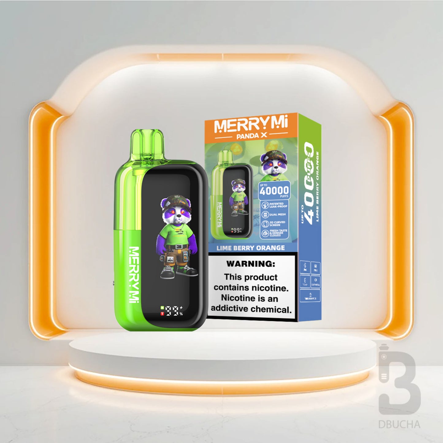 Jednorazówki - E papieros - Polska - MerryMi - Panda X - 40K - Lime Berry Orange - Najtańsze