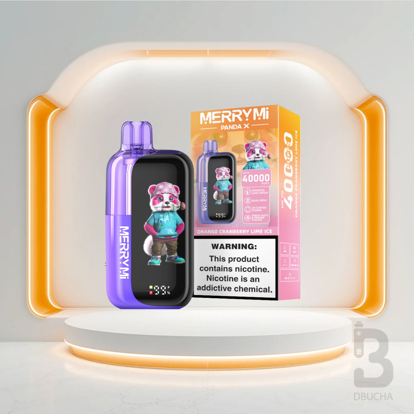 Jednorazówki - E papieros - Polska - MerryMi - Panda X - 40K - Orange Cranberry Line Ice - Najtańsze