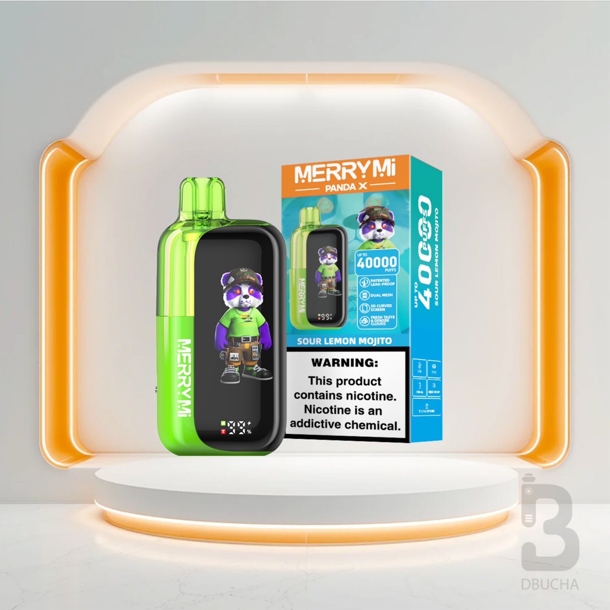 Jednorazówki - E papieros - Polska - MerryMi - Panda X - 40K - Sour Lemon Mojito - Najtańsze