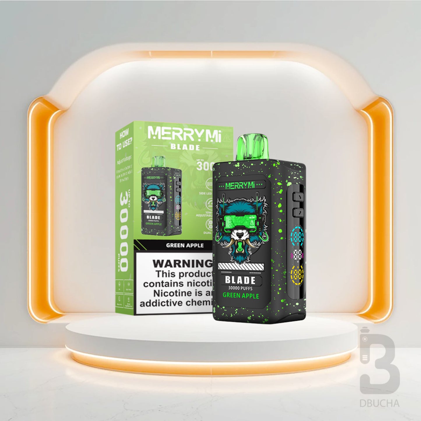 Jednorazówki - E papieros - Polska - MerryMi - Blade - 30K - Green Apple - Najtańsze