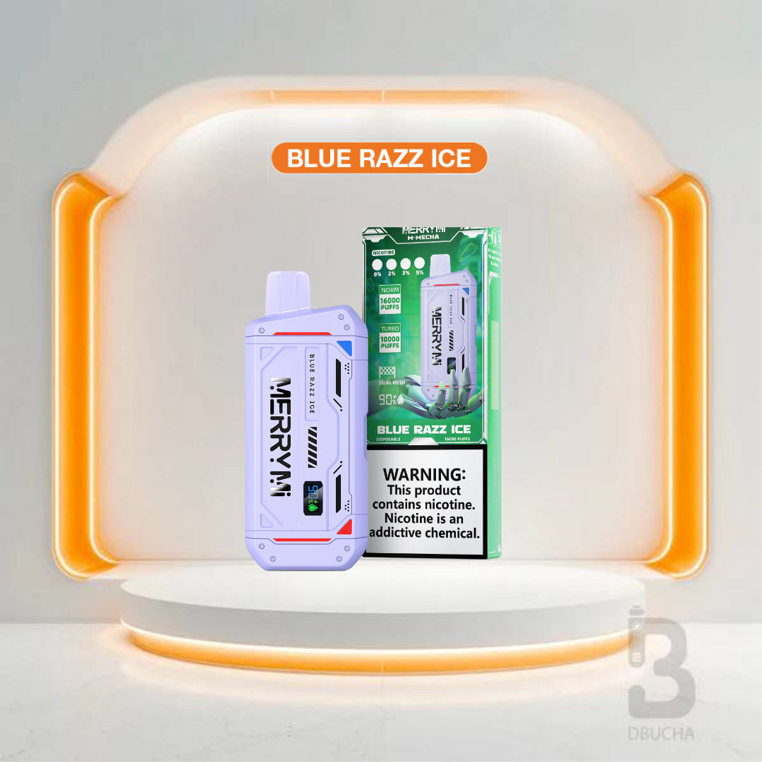 Jednorazówki - E papieros - Polska - MerryMi - M-Mecha - 16K - Blue Razz Ice - Najtańsze