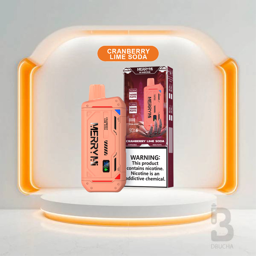 Jednorazówki - E papieros - Polska - MerryMi - M-Mecha - 16K - Cranberry Lime Soda - Najtańsze
