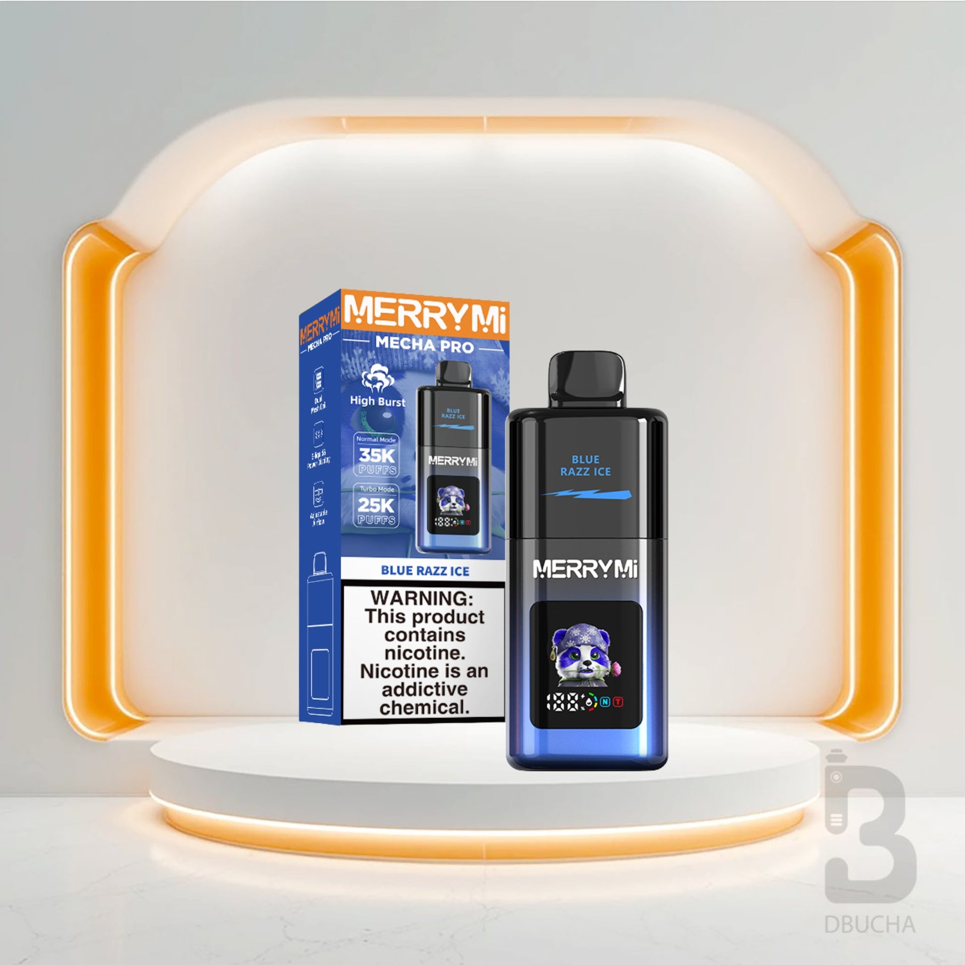 Jednorazówki - E papieros - Polska - MerryMi - Mecha Pro - 35K - Blue Razz Ice - Najtańsze