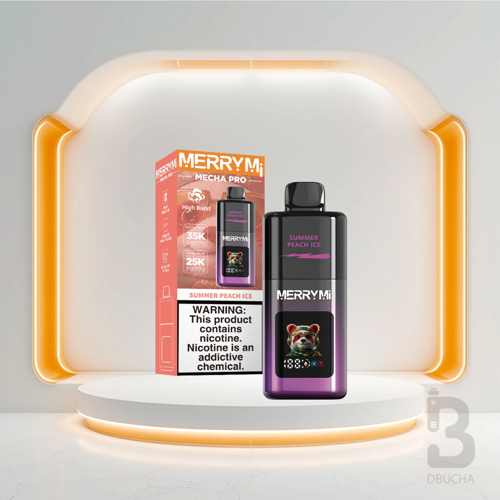 Jednorazówki - E papieros - Polska - MerryMi - Mecha Pro - 35K - Summer Peach Ice - Najtańsze