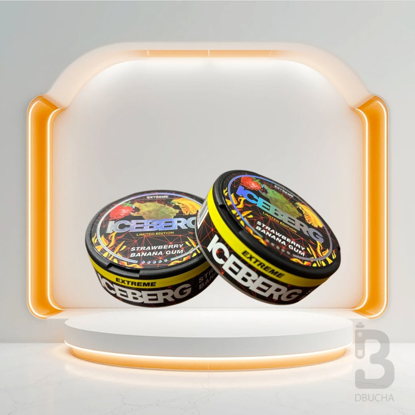 Paczka 20 Saszetek - Saszetki Nikotynowe - Polska - Snus - ICEBERG - 40mg - Strawberry Banana Gum - Najtańsze