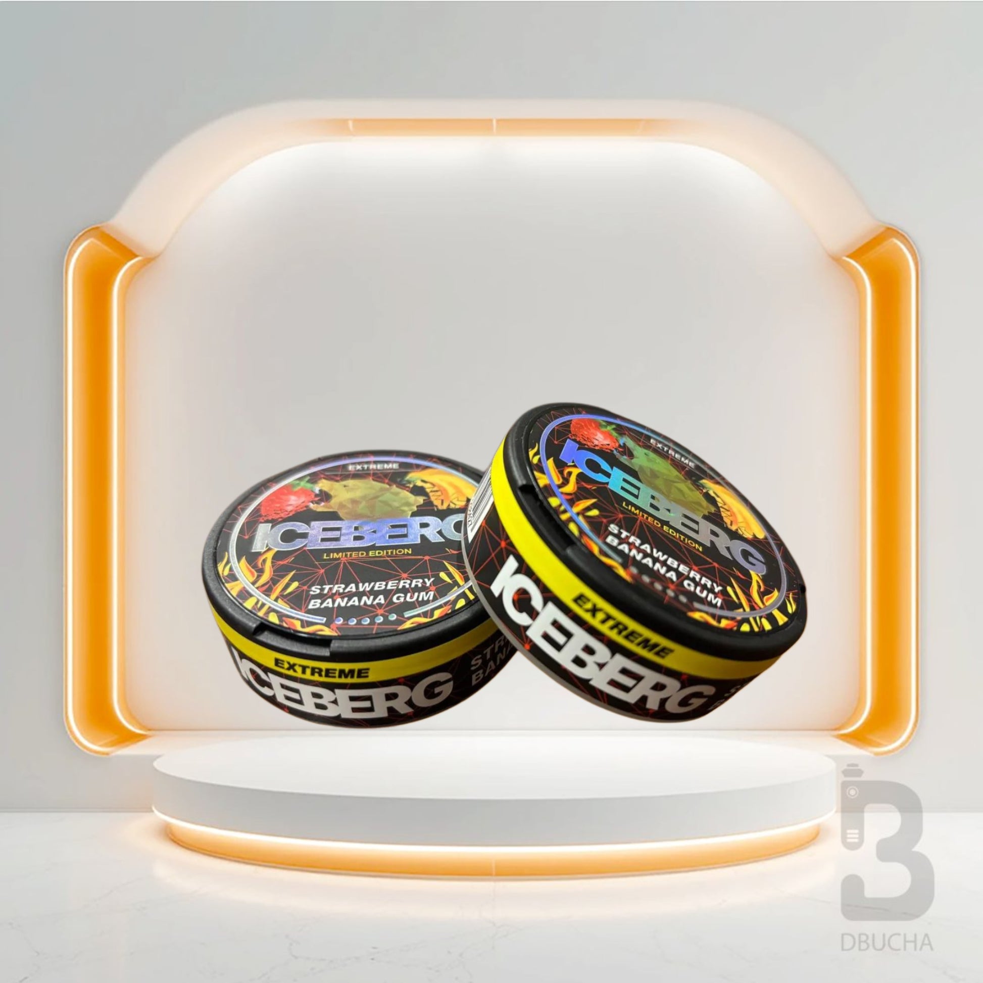 Paczka 20 Saszetek - Saszetki Nikotynowe - Polska - Snus - ICEBERG - 40mg - Strawberry Banana Gum - Najtańsze