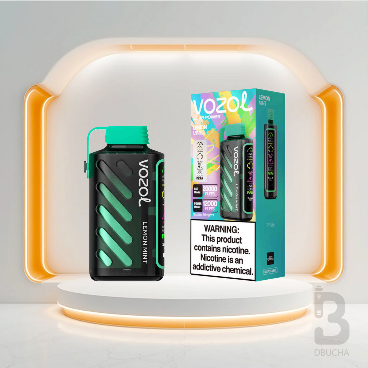 Jednorazówki - E papieros - Vozol - Gear Power - 20K - Lemon Mint - Najtańsze