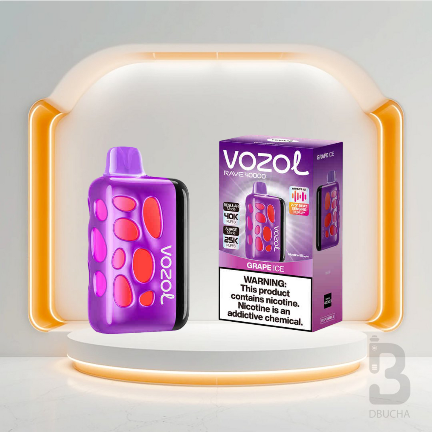 Jednorazówki - E papieros - Vozol - Rave - 40K - Grape Ice - Najtańsze