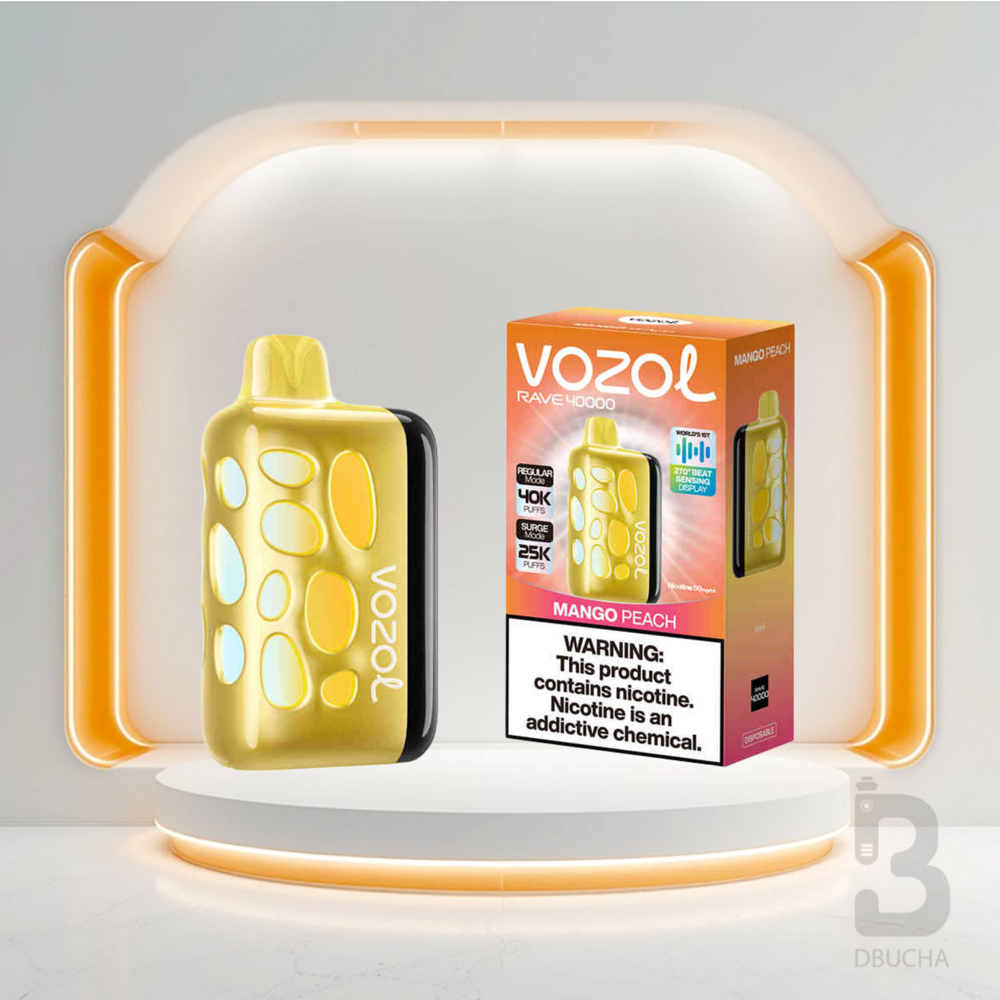 Jednorazówki - E papieros - Vozol - Rave - 40K - Mango Peach - Najtańsze